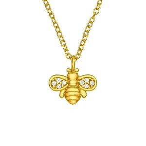 14k Gold Vermeil Dainty Bumble Bee Necklace